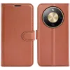 Coque portefeuille Phonesta Litchi Skin pour HONOR Magic8 Lite - Marron 0
