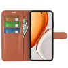 Coque portefeuille Phonesta Litchi Skin pour HONOR Magic8 Lite - Marron 3