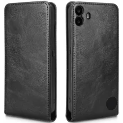 Coque portefeuille Phonesta Leather Vertical Flip pour Nothing CMF Phone 1 - Noir