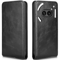 Coque portefeuille Phonesta Leather Vertical Flip pour Nothing Phone (2a) / (2a) Plus - Noir