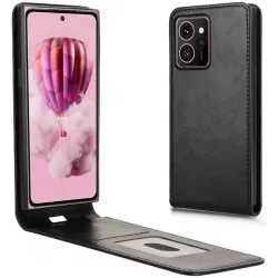 Coque portefeuille Phonesta Leather Vertical Flip pour HMD Skyline - Noir