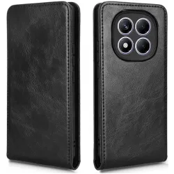 Coque portefeuille Phonesta Leather Vertical Flip pour Xiaomi Redmi Note 14 Pro 4G - Noir