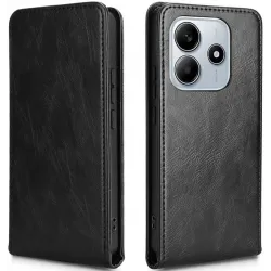 Coque portefeuille Phonesta Leather Vertical Flip pour Xiaomi Redmi Note 14 5G - Noir