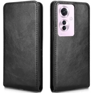 Coque portefeuille Phonesta Leather Vertical Flip pour Oppo Reno11 F 5G - Noir