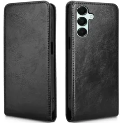 Coque portefeuille Phonesta Leather Vertical Flip pour Samsung Galaxy A16 - Noir