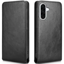 Coque portefeuille Phonesta Leather Vertical Flip pour Samsung Galaxy A36/A56 - Noir