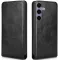 Coque portefeuille Phonesta Leather Vertical Flip pour Samsung Galaxy S25/S24 - Noir