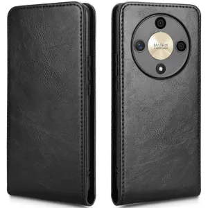 Coque portefeuille Phonesta Leather Vertical Flip pour HONOR Magic6 Lite - Noir