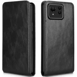 Coque portefeuille Phonesta Leather Vertical Flip pour Asus Zenfone 11 Ultra - Noir