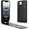 Coque portefeuille Phonesta Leather Vertical Flip pour Apple iPhone 17e/16e - Noir