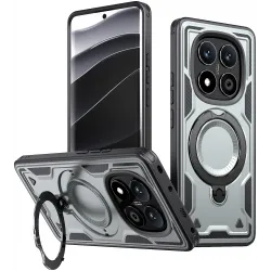 Coque arrière Phonesta MagLock Armor anneau et MagSafe pour Xiaomi Redmi Note 14 Pro 4G/5G/14 Pro Plus / Xiaomi Poco X7 - Gris