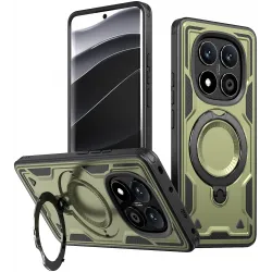 Coque arrière Phonesta MagLock Armor anneau et MagSafe pour Xiaomi Redmi Note 14 Pro 4G/5G/14 Pro Plus / Xiaomi Poco X7 - Vert