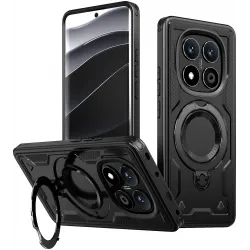 Coque arrière Phonesta MagLock Armor anneau et MagSafe pour Xiaomi Redmi Note 14 Pro 4G/5G/14 Pro Plus / Xiaomi Poco X7 - Noir