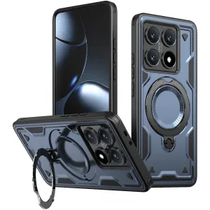 Coque arrière Phonesta MagLock Armor anneau et MagSafe pour Xiaomi 14T - Bleu foncé