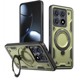 Coque arrière Phonesta MagLock Armor anneau et MagSafe pour Xiaomi 14T - Vert