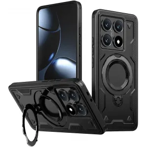 Coque arrière Phonesta MagLock Armor anneau et MagSafe pour Xiaomi 14T - Noir