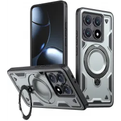 Coque arrière Phonesta MagLock Armor anneau et MagSafe pour Xiaomi 14T Pro - Gris