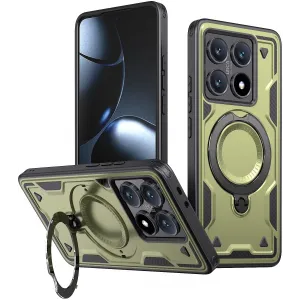 Coque arrière Phonesta MagLock Armor anneau et MagSafe pour Xiaomi 14T Pro - Vert