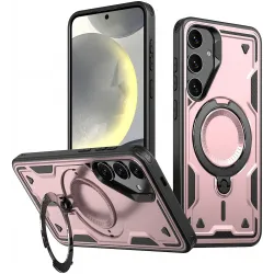Coque arrière Phonesta MagLock Armor anneau et MagSafe pour Samsung Galaxy S25 Plus/S24 Plus - Or rose