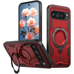 Coque arrière Phonesta MagLock Armor anneau et MagSafe pour Google Pixel 9 Pro XL - Rouge