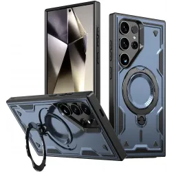 Coque arrière Phonesta MagLock Armor anneau et MagSafe pour Samsung Galaxy S24 Ultra - Bleu foncé