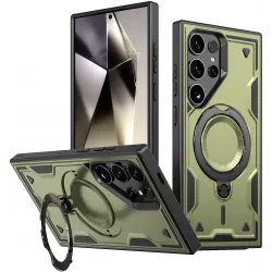 Coque arrière Phonesta MagLock Armor anneau et MagSafe pour Samsung Galaxy S24 Ultra - Vert