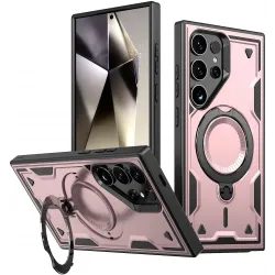 Coque arrière Phonesta MagLock Armor anneau et MagSafe pour Samsung Galaxy S24 Ultra - Or rose