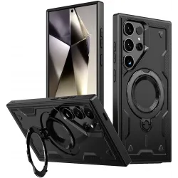 Coque arrière Phonesta MagLock Armor anneau et MagSafe pour Samsung Galaxy S24 Ultra - Noir
