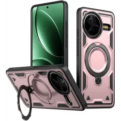 Coque arrière Phonesta MagLock Armor anneau et MagSafe pour Xiaomi Poco F7 Pro/F7 Ultra - Or rose