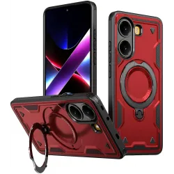 Coque arrière Phonesta MagLock Armor anneau et MagSafe pour Xiaomi Poco X7 Pro - Rouge