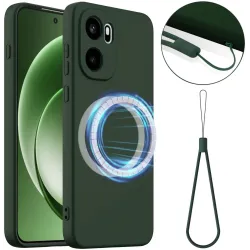 Coque arrière en silicone Phonesta Royale Liquid avec MagSafe pour OnePlus 15R - Vert foncé