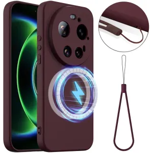 Coque arrière en silicone Phonesta Royale Liquid avec MagSafe pour Xiaomi 17 Ultra - Rouge foncé