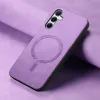 Coque arrière Phonesta Retro Vegan Leather MagSafe pour Samsung Galaxy A55 - Violet 3