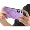 Coque arrière Phonesta Retro Vegan Leather MagSafe pour Samsung Galaxy A55 - Violet 4