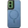 Coque arrière Phonesta Retro Vegan Leather MagSafe pour Motorola Moto G35 - Bleu 2