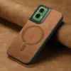 Coque arrière Phonesta Retro Vegan Leather MagSafe pour Motorola Moto G35 - Marron 4