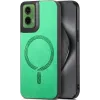 Coque arrière Phonesta Retro Vegan Leather MagSafe pour Motorola Moto G35 - Vert