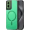 Coque arrière Phonesta Retro Vegan Leather MagSafe pour Motorola Moto G35 - Vert