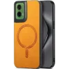 Coque arrière Phonesta Retro Vegan Leather MagSafe pour Motorola Moto G35 - Orange
