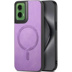 Coque arrière Phonesta Retro Vegan Leather MagSafe pour Motorola Moto G35 - Violet