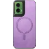 Coque arrière Phonesta Retro Vegan Leather MagSafe pour Motorola Moto G35 - Violet 2