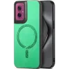 Coque arrière Phonesta Retro Vegan Leather MagSafe pour Motorola Moto G55 - Vert