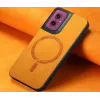Coque arrière Phonesta Retro Vegan Leather MagSafe pour Motorola Moto G55 - Orange 4