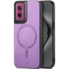 Coque arrière Phonesta Retro Vegan Leather MagSafe pour Motorola Moto G55 - Violet
