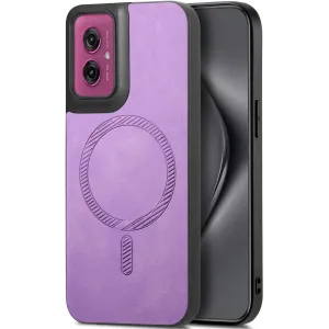 Coque arrière Phonesta Retro Vegan Leather MagSafe pour Motorola Moto G55 - Violet