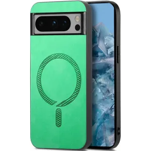 Coque arrière Phonesta Retro Vegan Leather MagSafe pour Google Pixel 9 Pro XL - Vert