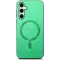 Coque arrière Phonesta Retro Vegan Leather MagSafe pour Samsung Galaxy S25/S24 - Vert