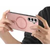 Coque arrière Phonesta Retro Vegan Leather MagSafe pour Samsung Galaxy S25 Plus/S24 Plus - Rose 3