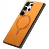Coque arrière Phonesta Retro Vegan Leather MagSafe pour Samsung Galaxy S25 Ultra - Orange 7