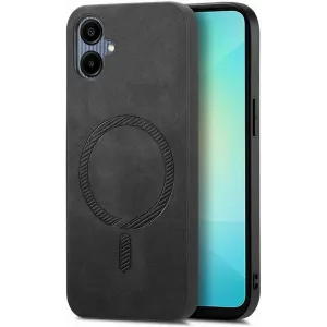 Coque arrière Phonesta Retro Vegan Leather MagSafe pour Samsung Galaxy A06 4G/5G - Noir